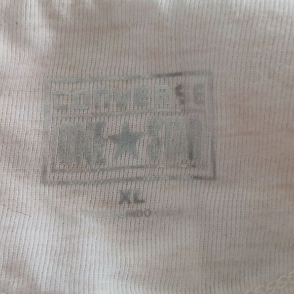 Converse one star oatmeal color ribbed tank top lace trim Sz XL NWOT - Picture 5 of 5